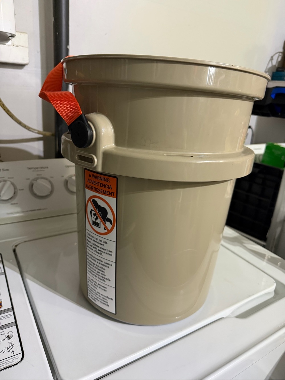 Yeti Tan Cooler Bucket with Bright Orange Ducks Unlimited Logo - Picture 2 of 5